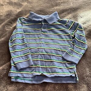 Cherokee Blue Striped Long-Sleeve Polo